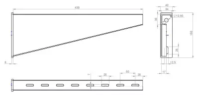 Кронштейн настенный для сверхвысоких нагрузок КНсвн400 чертеж